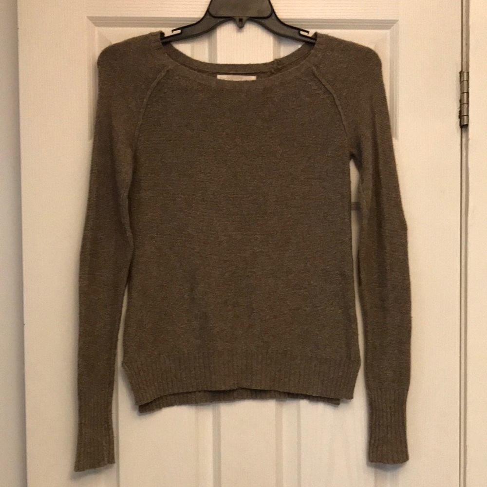Between Me & You brown sweater dark brown elbow patches size small